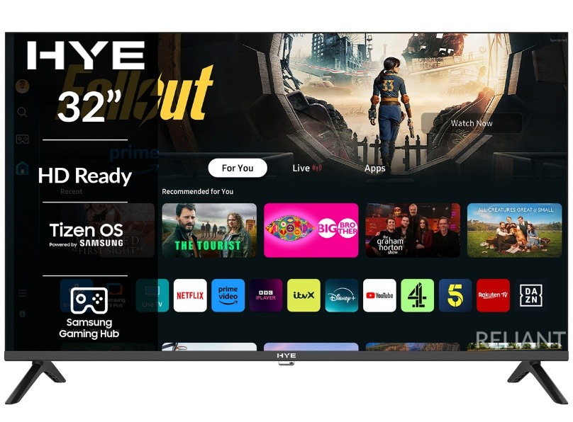 HYE 32" HD Ready Tizen OS WiFi Frameless Smart TV - 32HDS1008