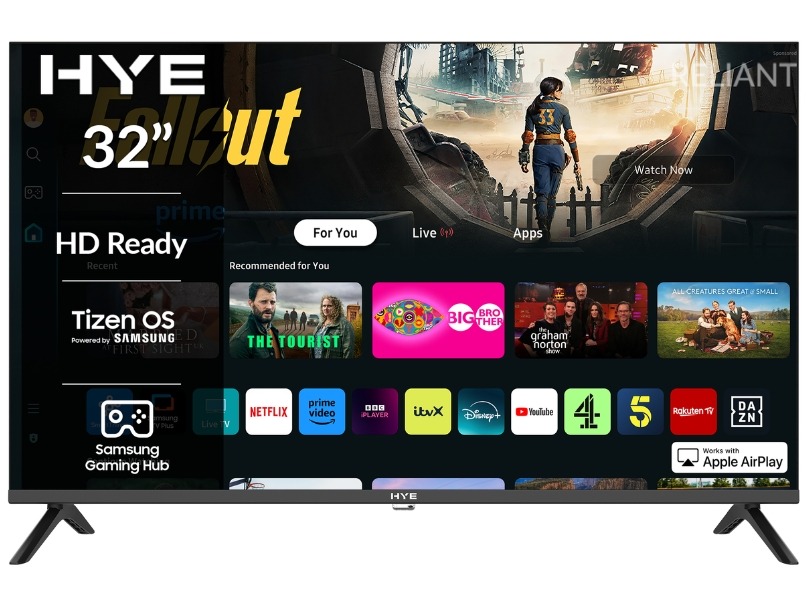 HYE 32" HD Ready Tizen OS WiFi Frameless Smart TV - 32HDS1008