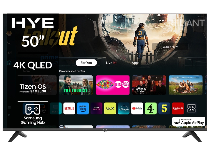HYE 50" 4K QLED Tizen OS WiFi Frameless Smart TV - 50QLEDS2008